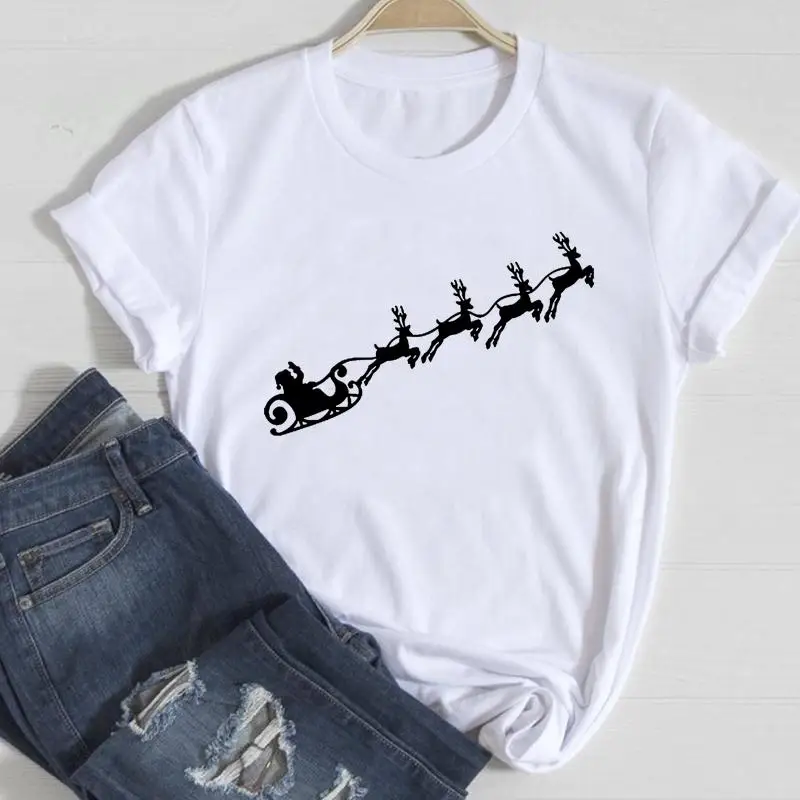 Deer Santa Claus 2022 Women Trend Merry Christmas T-shirts Cartoon Fashion New Year Top Graphic Tshirt Holiday Travel Tee
Deer Santa Claus 2022 Women Trend Merry Christmas T-shirts Cartoon Fashion New Year Top Graphic Tshirt Holiday Travel Tee