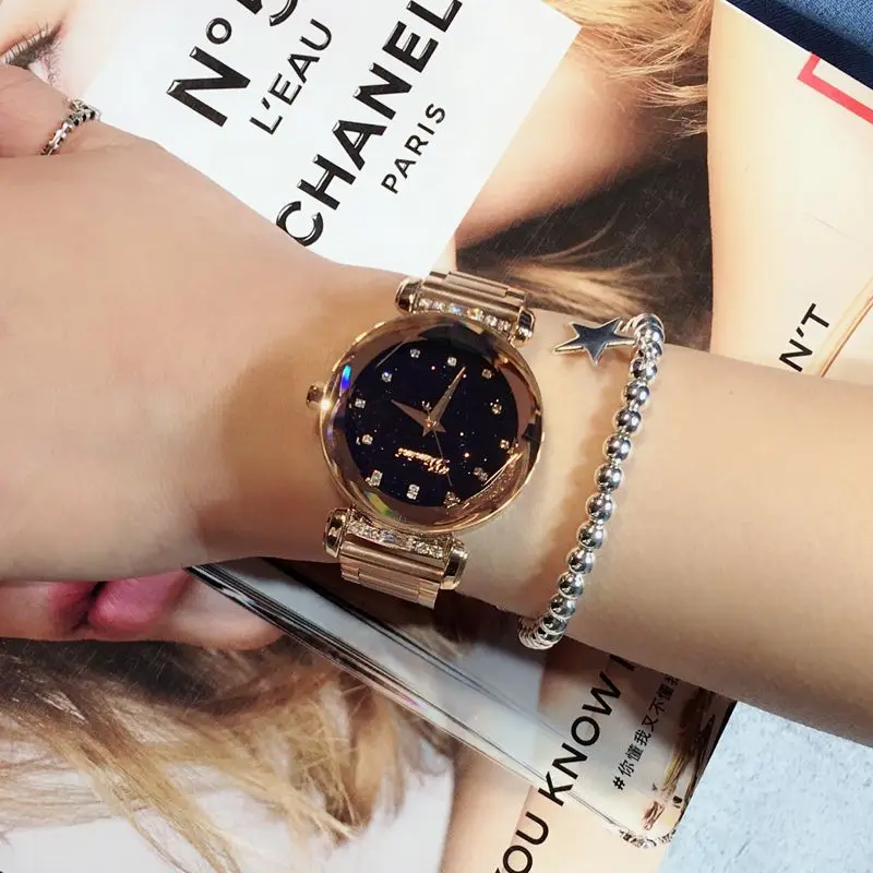 Elegant Fashion Starry Sky Watch Women's Trendy Rhinestone Rose Gold Steel Belt Women's Watrproof Watch
Elegant Fashion Starry Sky Watch Women's Trendy Rhinestone Rose Gold Steel Belt Women's Watrproof Watch