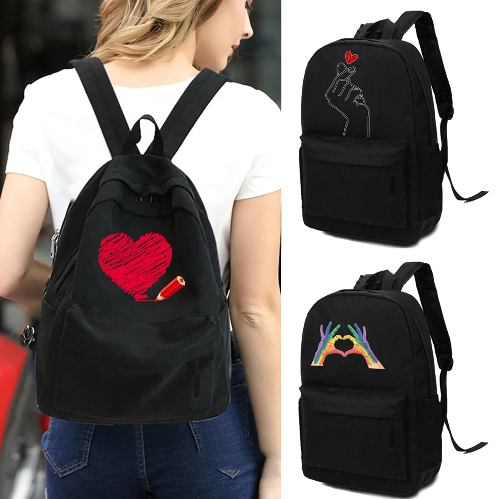Fashion Backpack for College Student School Bags for Teenagers Laptop Pack Women Travel Canvas High Capacity Love Book Backpacks
Fashion Backpack for College Student School Bags for Teenagers Laptop Pack Women Travel Canvas High Capacity Love Book Backpacks