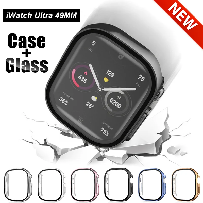 Чехол с покрытием для Apple Watch Ultra 8 7, водонепроницаемое стекло + чехол из поликарбоната для iWatch серии 49 мм, 45 мм, 44 мм, защитные аксессуары для эк...
Чехол с покрытием для Apple Watch Ultra 8 7, водонепроницаемое стекло + чехол из поликарбоната для iWatch серии 49 мм, 45 мм, 44 мм, защитные аксессуары для эк...
