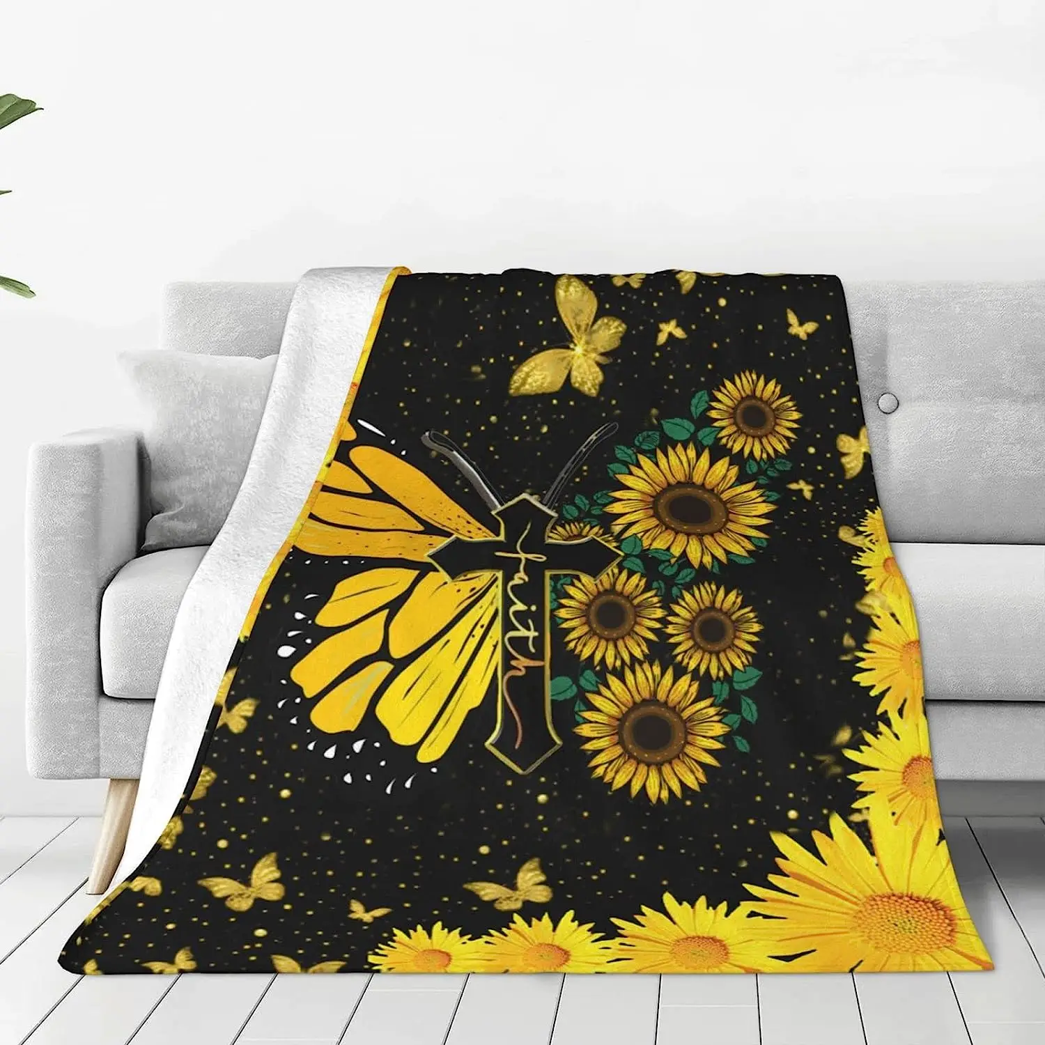 Faith Cross Sunflower Butterfly Christian Soft Warm Full Fleece Throw Blanket Flannel Fuzzy Travel Blankets All-Season
Faith Cross Sunflower Butterfly Christian Soft Warm Full Fleece Throw Blanket Flannel Fuzzy Travel Blankets All-Season