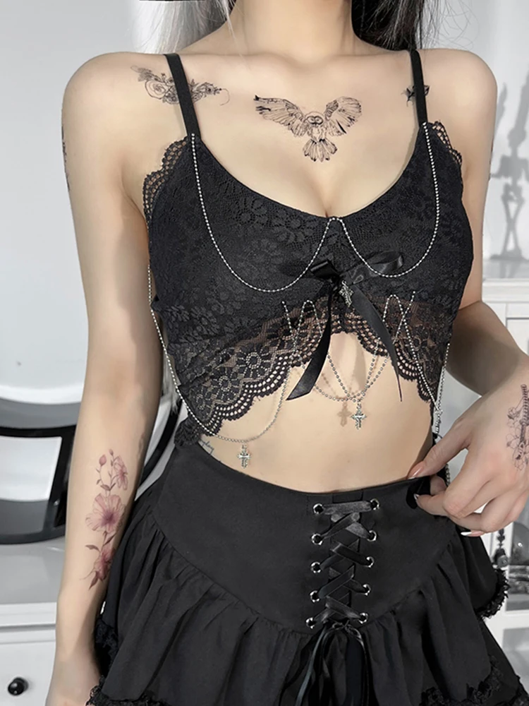 Vintage Goth Women Tank Top Y2k Harajuku Backless Aesthetic Lace Cross Pendant Camis Summer Punk Fairy Grunge Crop Top
Vintage Goth Women Tank Top Y2k Harajuku Backless Aesthetic Lace Cross Pendant Camis Summer Punk Fairy Grunge Crop Top