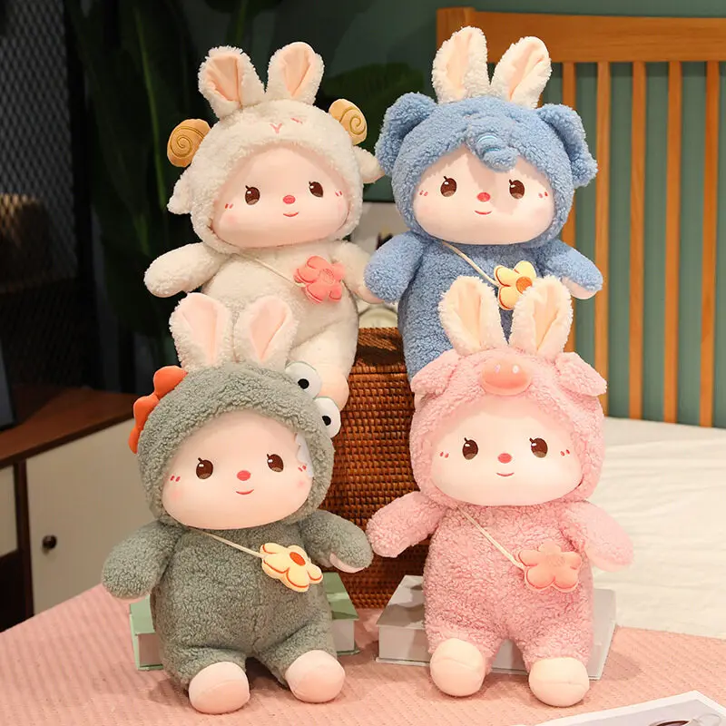 

30/40/50/70cm Kawaii Rabbit Plush Toy Cute Transfigured Bunny Stuffed Animals Plushies Doll Soft Kids Baby Toys for Girls Gifts