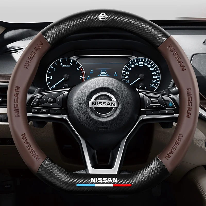 Suitable for Nissan steering wheel cover Sylphy Teana Qijun Qashqai Tiida Loulan Bluebird Sunny Carbon Fiber Cover
Suitable for Nissan steering wheel cover Sylphy Teana Qijun Qashqai Tiida Loulan Bluebird Sunny Carbon Fiber Cover