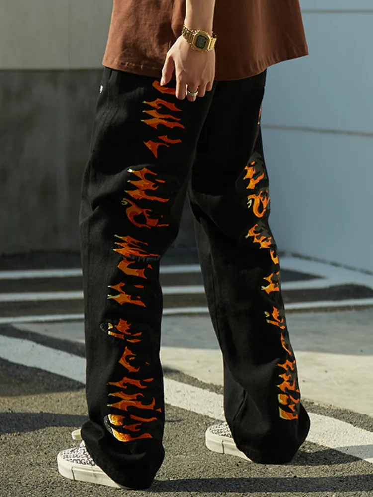 ZCSMLL Flame Font Embroidery Men's Pants Long Length Straight Jeans 2022 Spring Summer New Fashion Casual Loose Trosers 2450
ZCSMLL Flame Font Embroidery Men's Pants Long Length Straight Jeans 2022 Spring Summer New Fashion Casual Loose Trosers 2450