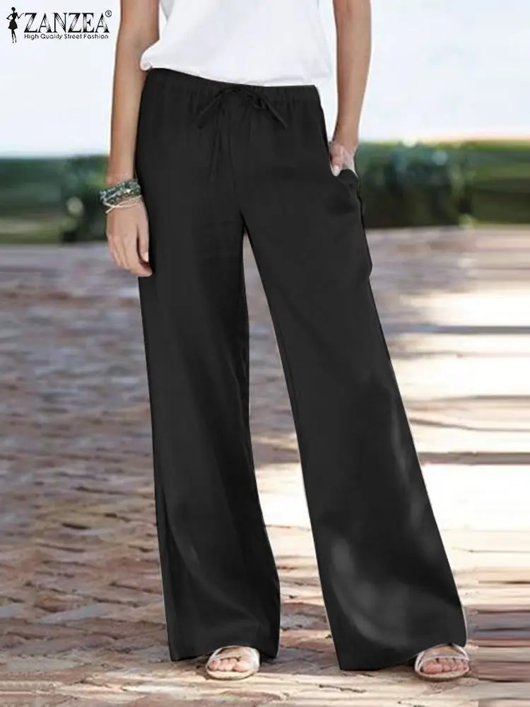 ZANZEA Summer Woman Casual Trousers Fashion Wide Leg Pant Solid Color Pure Cotton Pantalon Side Pockets Loose Vintage Palazzo
ZANZEA Summer Woman Casual Trousers Fashion Wide Leg Pant Solid Color Pure Cotton Pantalon Side Pockets Loose Vintage Palazzo