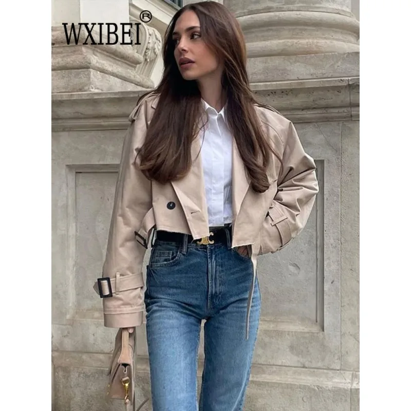 WXIBEI 2023 Fashion Women's Khaki Cropped Coat Vintage Solid Long Sleeve Button Jacket Tops Female Casual Streetwear Coats FC911
WXIBEI 2023 Fashion Women's Khaki Cropped Coat Vintage Solid Long Sleeve Button Jacket Tops Female Casual Streetwear Coats FC911