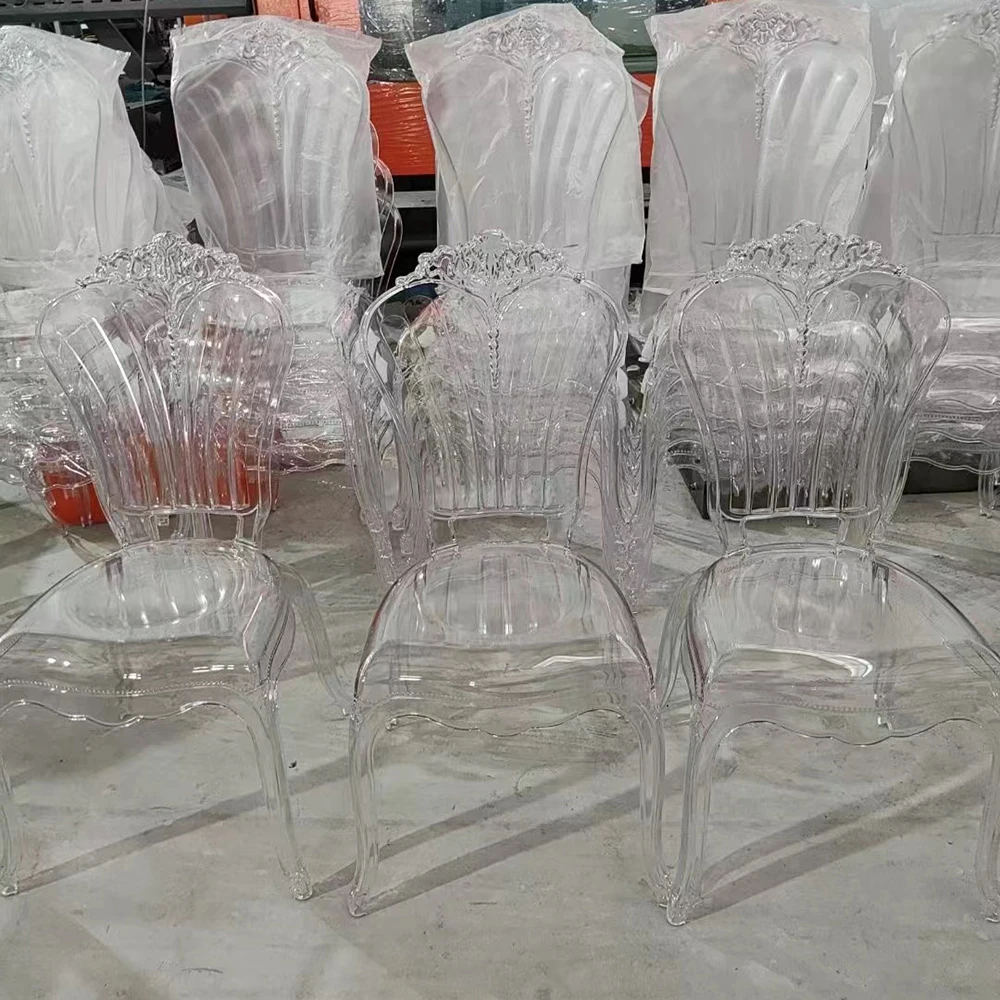 ML-R12 High quality modern cheap transparent resin plastic chair throne chair for wedding
ML-R12 High quality modern cheap transparent resin plastic chair throne chair for wedding