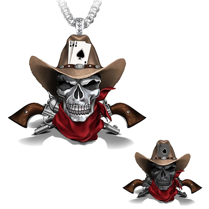 Gothic Skull Necklace for Men Vintage Fashion Revolver Western Cowboy Pendant Punk Stainless Steel Men's Jewelry Gift
Gothic Skull Necklace for Men Vintage Fashion Revolver Western Cowboy Pendant Punk Stainless Steel Men's Jewelry Gift