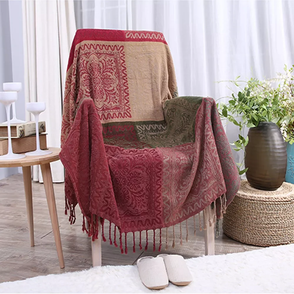 Bohemian Chenille Blanket for Couch Sofa Decorative Slipcover Throws Plaid Rectangular Boho Stitching Travel/Plane Blanket
Bohemian Chenille Blanket for Couch Sofa Decorative Slipcover Throws Plaid Rectangular Boho Stitching Travel/Plane Blanket