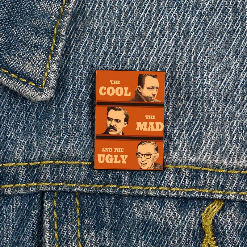 Fashion Camus Nietzsche Sartre Printed pin Funny vintage Brooches Shirt Lapel teacher Bag Cute Badge Cartoon pins for Lover Girl
Fashion Camus Nietzsche Sartre Printed pin Funny vintage Brooches Shirt Lapel teacher Bag Cute Badge Cartoon pins for Lover Girl