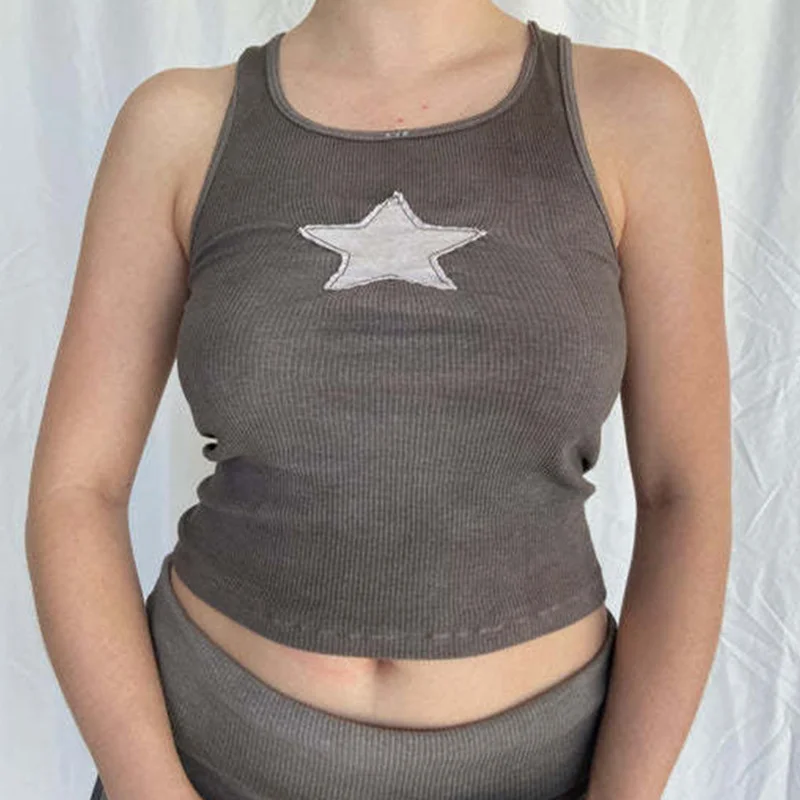Y2k Printed Crop Top Knitted Kawaii Grunge Star Pattern Tank Tops Fairycore Sleeveless Sweats Cute Mini Vest Women Streetwear
Y2k Printed Crop Top Knitted Kawaii Grunge Star Pattern Tank Tops Fairycore Sleeveless Sweats Cute Mini Vest Women Streetwear