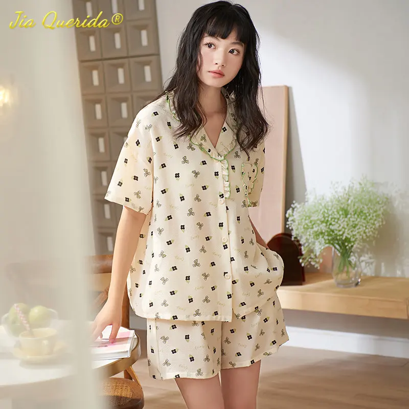 Элегантные женские пижамные комплекты с отложным воротником и короткими рукавами, одежда для сна для женщин, повседневные домашние костюмы, одежда для сна из ткани с пузырьками
Элегантные женские пижамные комплекты с отложным воротником и короткими рукавами, одежда для сна для женщин, повседневные домашние костюмы, одежда для сна из ткани с пузырьками
