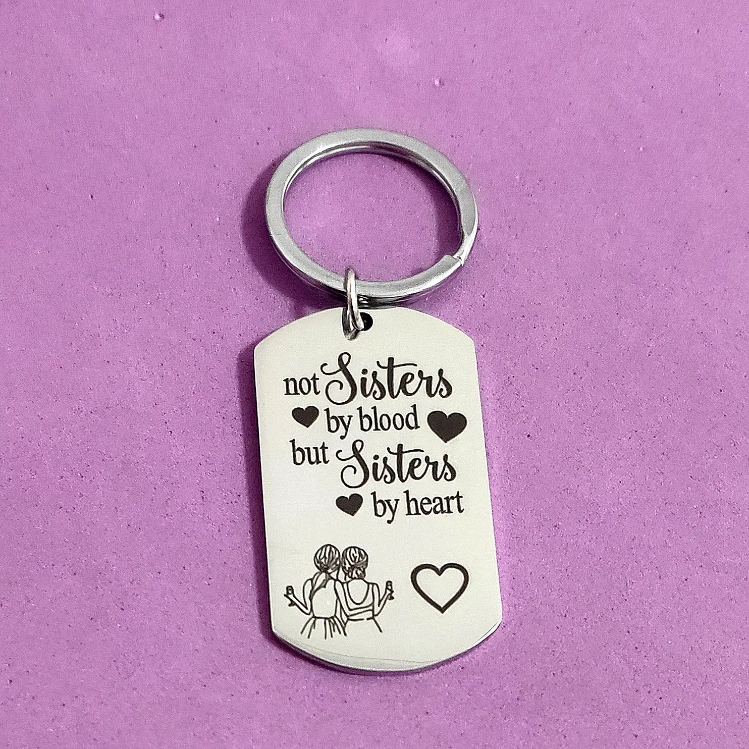 Birthday Best Friend Sisters By Heart Keychain for Car Keys Graduation Keyring Anniversary Gift Creative Stainless Steel Holder
Birthday Best Friend Sisters By Heart Keychain for Car Keys Graduation Keyring Anniversary Gift Creative Stainless Steel Holder