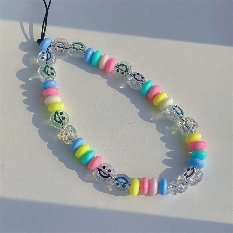 Creative Personality Colored Beads Transparent Smiley Mobile Phone Chain Female Resin Beads Mobile Phone Chain Gifts Jewelry
Creative Personality Colored Beads Transparent Smiley Mobile Phone Chain Female Resin Beads Mobile Phone Chain Gifts Jewelry