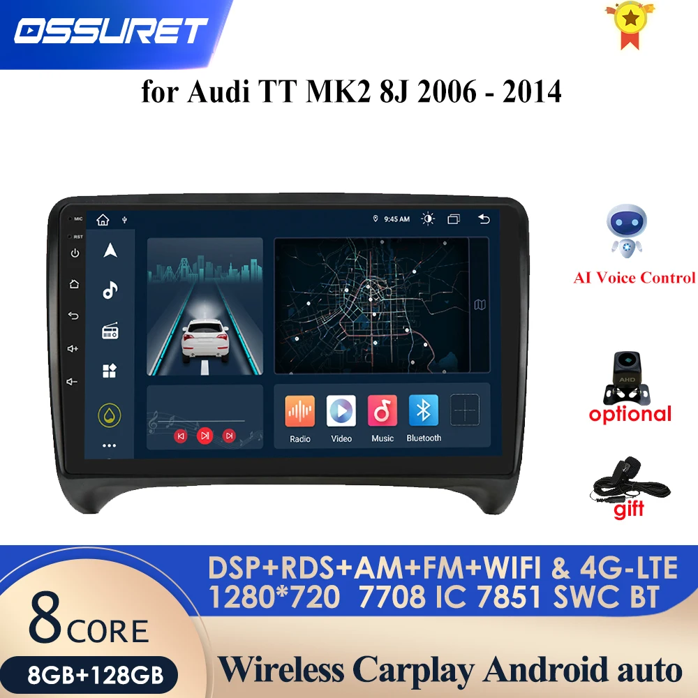 Автомобильный радиоприемник AI Voice 2 Din Android для Audi TT MK2 8J 2006-2014, автомобильное радио, мультимедиа, GPS Carplay, 4G-LTE, стерео, аудио-навигация
Автомобильный радиоприемник AI Voice 2 Din Android для Audi TT MK2 8J 2006-2014, автомобильное радио, мультимедиа, GPS Carplay, 4G-LTE, стерео, аудио-навигация