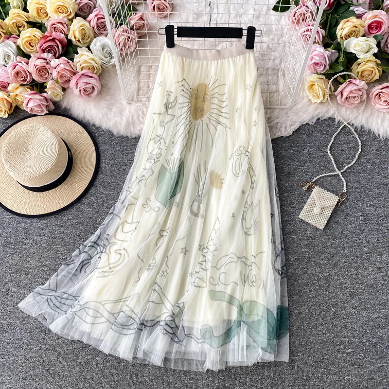 2022 2021 High Waist Skirts Women Print Mesh A-line All Match Mujer Faldas Korean Vintage Fashion Long Skirt Clothing 17449
2022 2021 High Waist Skirts Women Print Mesh A-line All Match Mujer Faldas Korean Vintage Fashion Long Skirt Clothing 17449