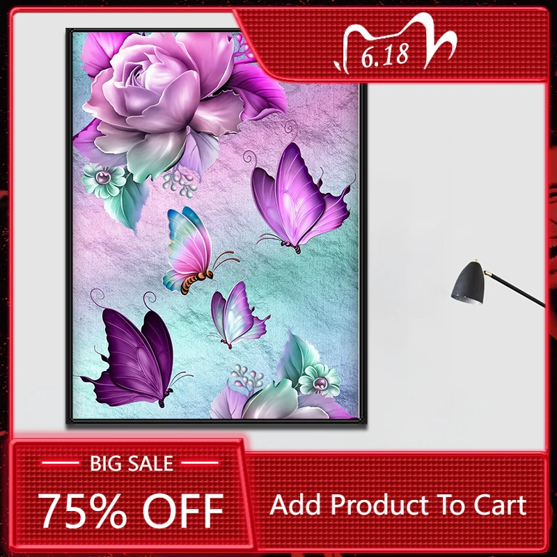 Purple Butterfly Flowers Diamond Painting 5D Diy Round Full Drill Diamond Art Cross Stitch Kits for Home Leisure and Wall Decor 
Purple Butterfly Flowers Diamond Painting 5D Diy Round Full Drill Diamond Art Cross Stitch Kits for Home Leisure and Wall Decor