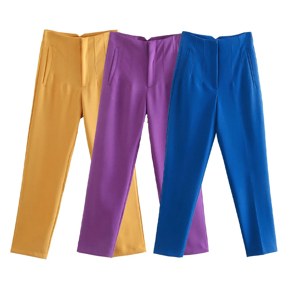 DiYiG Women's Fashion Chic Solid Color Casual Pants Vintage Stitch Trim Piping Pockets Zip High Waist Female Trousers Mujer
DiYiG Women's Fashion Chic Solid Color Casual Pants Vintage Stitch Trim Piping Pockets Zip High Waist Female Trousers Mujer