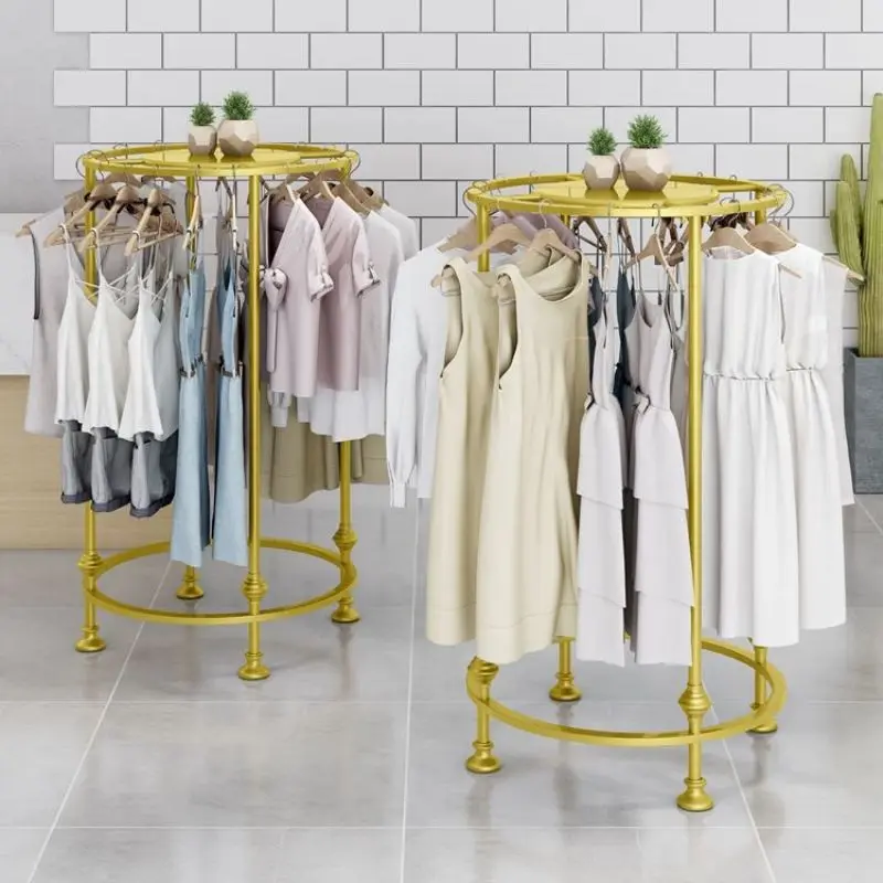 Clothing store round hanger men's and women's clothing rack floor standing display rack Nakajima wrought iron display shelf
Clothing store round hanger men's and women's clothing rack floor standing display rack Nakajima wrought iron display shelf
