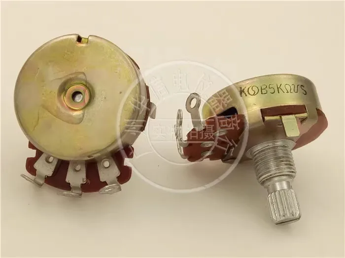 Japanese NOBLE R24 B5k single potentiometer, pin hole 
Japanese NOBLE R24 B5k single potentiometer, pin hole