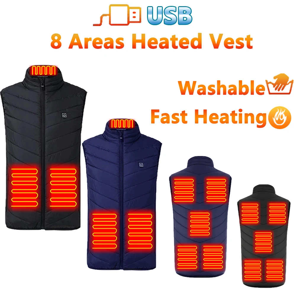 Men's Heated Vest 8 Areas Winter Outdoor Fashion Coat USB Electric Heating Sleeveless Jacket Thermal Warm Clothing Heated Vests
Men's Heated Vest 8 Areas Winter Outdoor Fashion Coat USB Electric Heating Sleeveless Jacket Thermal Warm Clothing Heated Vests