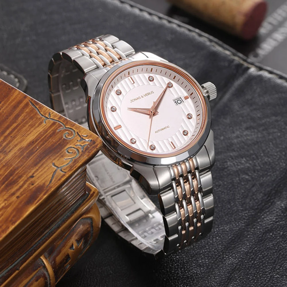

Luxury Automatic Watch Men NH35 Mechanical Wristwatches 41mm Business Watches Sapphire Glass Waterproof Clocks JONAS&VERUS 2023