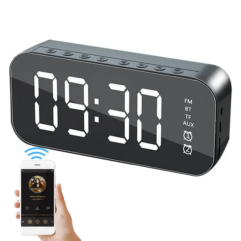 Alarm Clock Blue Tooth Creative Wireless Blue Tooth Clock Speaker 2 In 1 Mirror Clock Radio Broadcast Card Speaker Blue Tooth 
Alarm Clock Blue Tooth Creative Wireless Blue Tooth Clock Speaker 2 In 1 Mirror Clock Radio Broadcast Card Speaker Blue Tooth