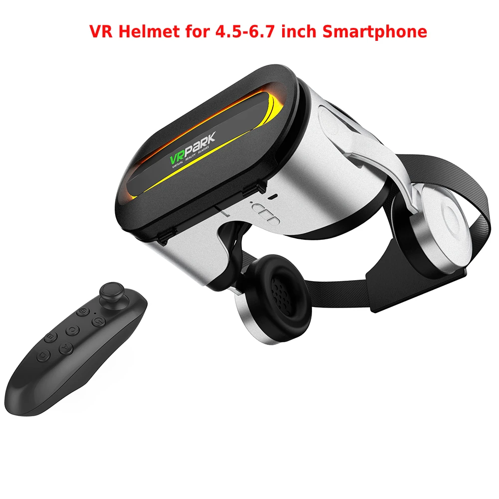 

3D VR-гарнитура, Совместимость с Bluetooth 5,0, умные очки виртуальной реальности, VR-шлем для 4,5-6,7 дюймовых смартфонов, бинокли для видеоигр