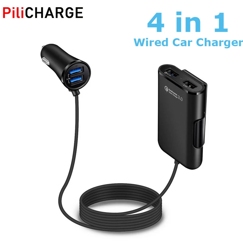 Vehicle Mounted Mobile Charger 4 Ports USB-A QC 3.0 Quick Charging Accessories in Car Adapter for iPhone Huawei Samsung Xiaomi 
Vehicle Mounted Mobile Charger 4 Ports USB-A QC 3.0 Quick Charging Accessories in Car Adapter for iPhone Huawei Samsung Xiaomi