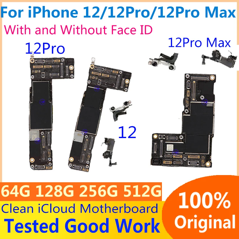 Original For iPhone 12/12Pro/12Pro Max Motherboard With Face ID Unlocked Logic Board Free iCloud Mainboard iphone12 Full Chips
Original For iPhone 12/12Pro/12Pro Max Motherboard With Face ID Unlocked Logic Board Free iCloud Mainboard iphone12 Full Chips