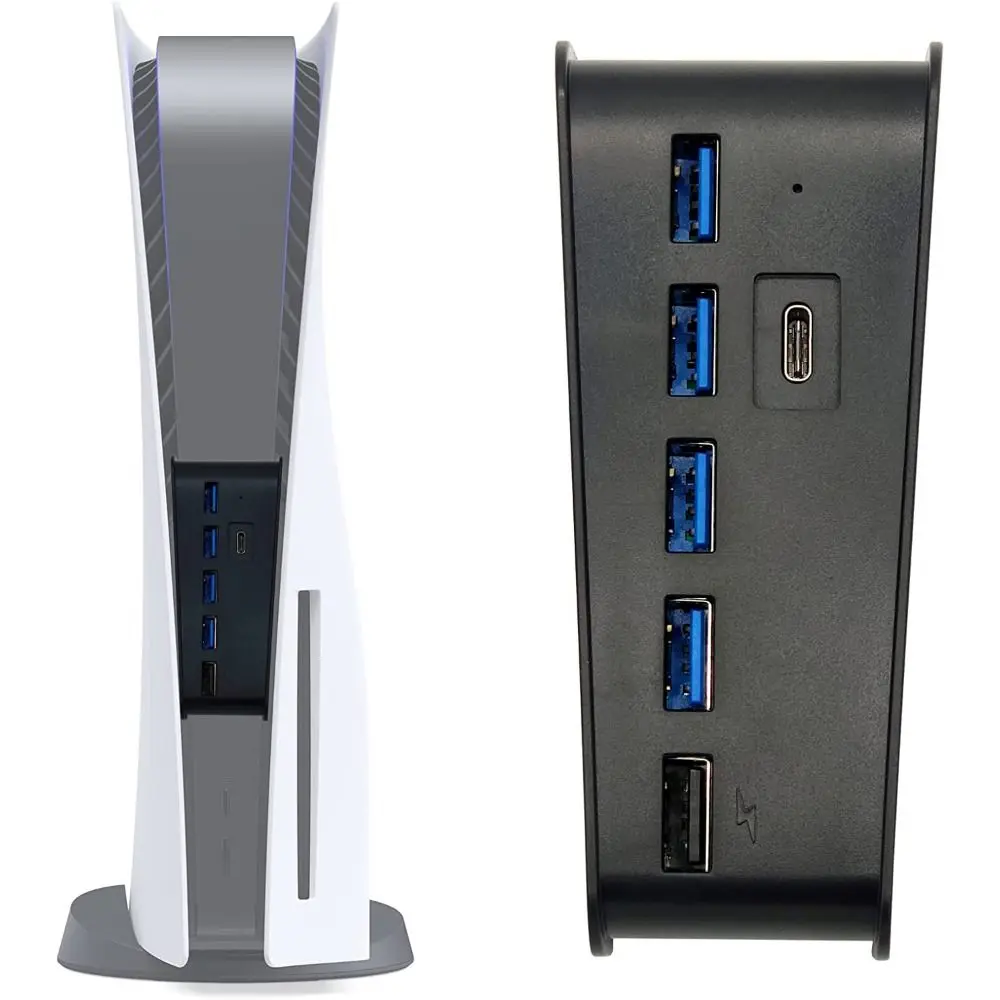 Высокоскоростное зарядное устройство для игровой консоли PS5 6 в 1, USB-расширитель для Playstation 5
Высокоскоростное зарядное устройство для игровой консоли PS5 6 в 1, USB-расширитель для Playstation 5