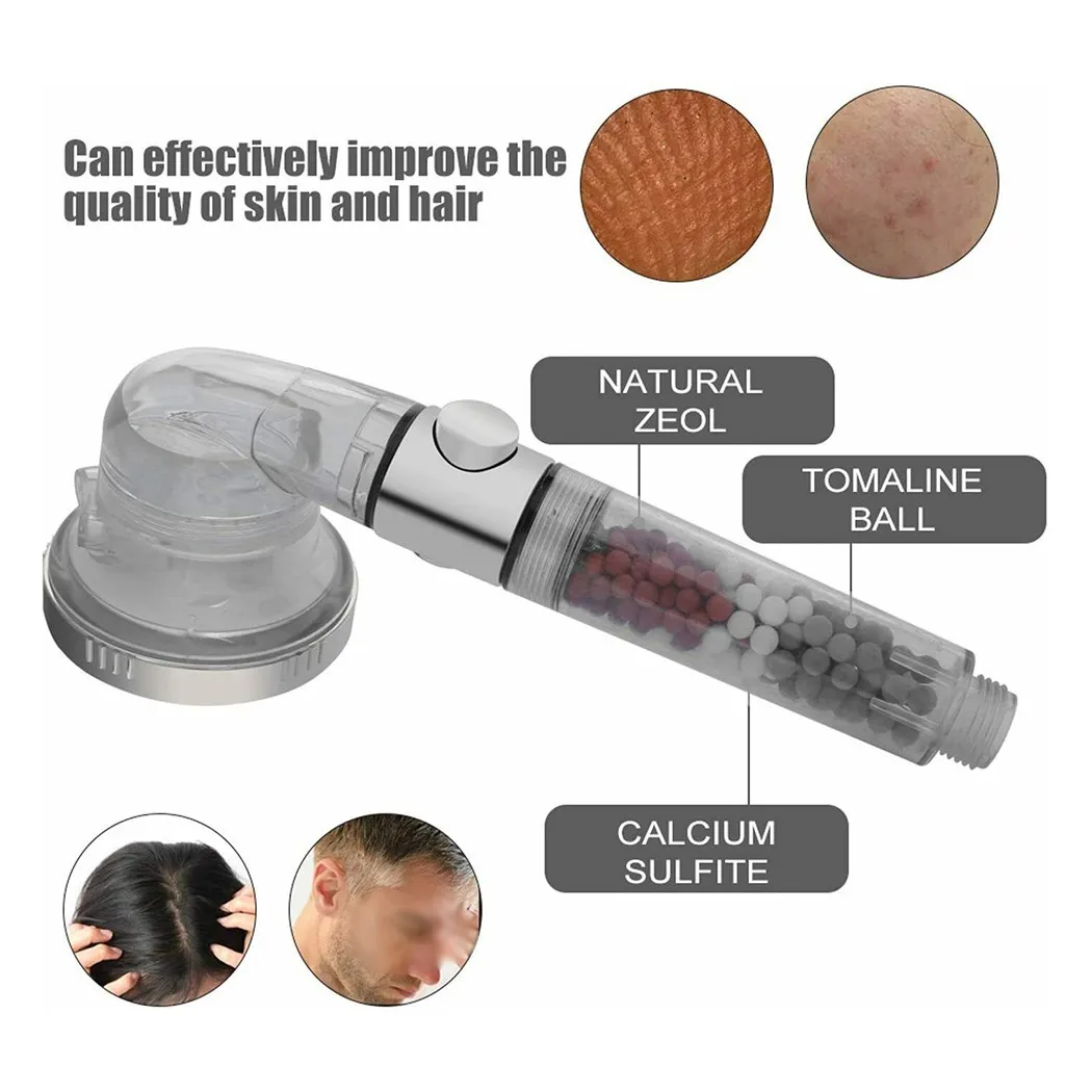 Pure Shower Head SPA Shower Spray Filter Eco Handheld Showery Universal Water Saving 3 Modes ABS Plastic Chrome
Pure Shower Head SPA Shower Spray Filter Eco Handheld Showery Universal Water Saving 3 Modes ABS Plastic Chrome