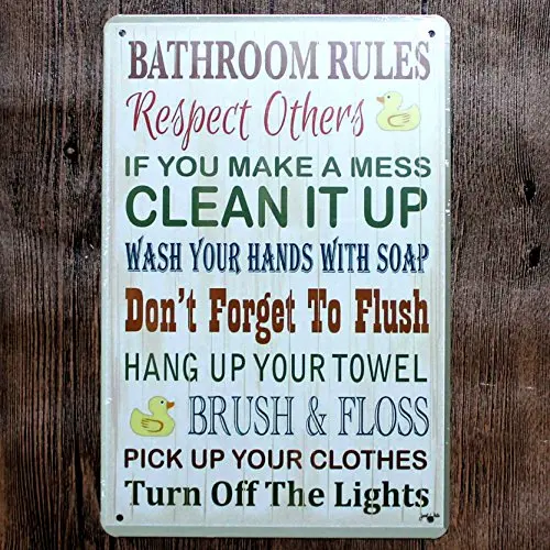 bathroom rules metal tin sign Bar Cafe Garage Wall Decor Retro vintage 7.87 X 11.8 inch
bathroom rules metal tin sign Bar Cafe Garage Wall Decor Retro vintage 7.87 X 11.8 inch