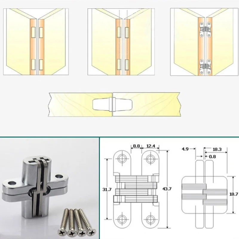 2 PCS Invisible Cross Hinges Concealed Cabinet Cupboard Door Wooden Boxes Door Hinges Zinc Alloy + Stainless Steel
2 PCS Invisible Cross Hinges Concealed Cabinet Cupboard Door Wooden Boxes Door Hinges Zinc Alloy + Stainless Steel