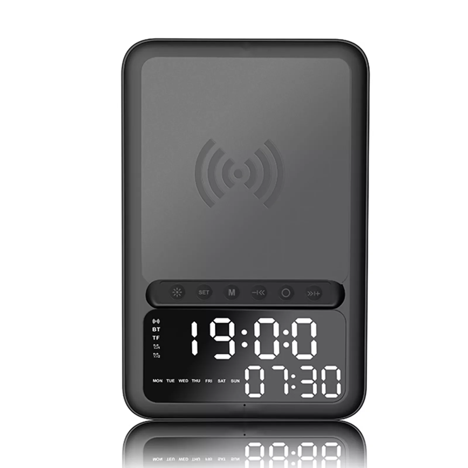 Bluetooth Speaker with Mic Wireless Charger Fast Charging Phone Stand Holder Alarm Clock Time Display Support TF Music Player
Bluetooth Speaker with Mic Wireless Charger Fast Charging Phone Stand Holder Alarm Clock Time Display Support TF Music Player