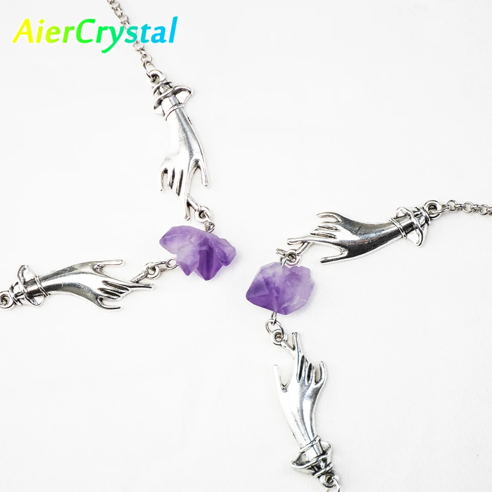 Amethys Necklace Witchy Chain Choker Cute Hands Model Jewelry Magical Fashion Crystal Pendant for Women Men Anniversary Gift New
Amethys Necklace Witchy Chain Choker Cute Hands Model Jewelry Magical Fashion Crystal Pendant for Women Men Anniversary Gift New