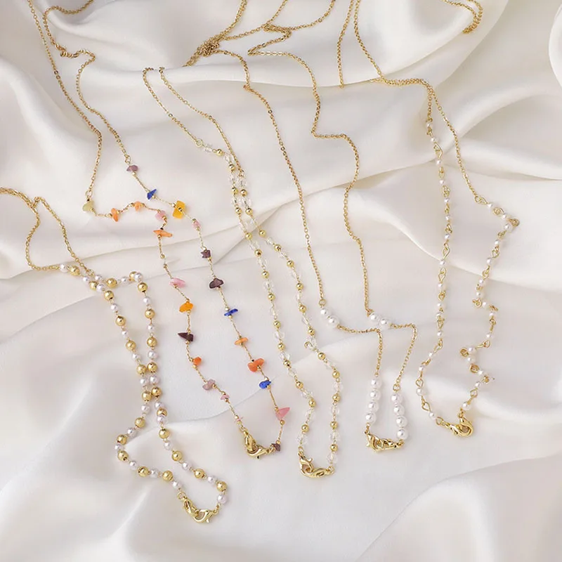 New Korean Vintage Pearl Crystal Bead Necklace Mask Chain Strap Hang On Neck Glasses Holder Rope For Women Glasses Strap Jewelry
New Korean Vintage Pearl Crystal Bead Necklace Mask Chain Strap Hang On Neck Glasses Holder Rope For Women Glasses Strap Jewelry
