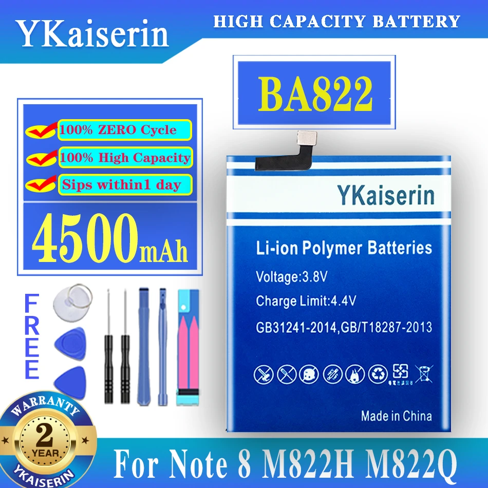 YKaiserin For Mei Zu 4500mAh BA822 BA 822 High Capacity Battery for Meizu Note8 Note 8 M822H M822Q Smart Phone Batteria + Tools
YKaiserin For Mei Zu 4500mAh BA822 BA 822 High Capacity Battery for Meizu Note8 Note 8 M822H M822Q Smart Phone Batteria + Tools