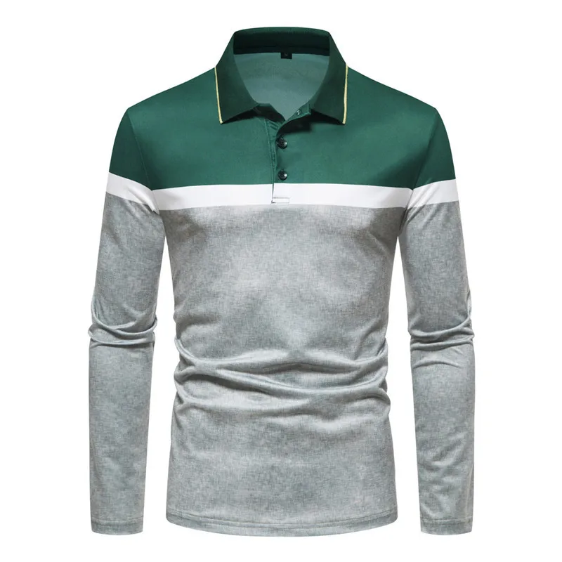 Men New T-shirt Fashion Casual European and American Fitness Color Matching Long-sleeved POLO Long Shirt Classic All-match Top
Men New T-shirt Fashion Casual European and American Fitness Color Matching Long-sleeved POLO Long Shirt Classic All-match Top