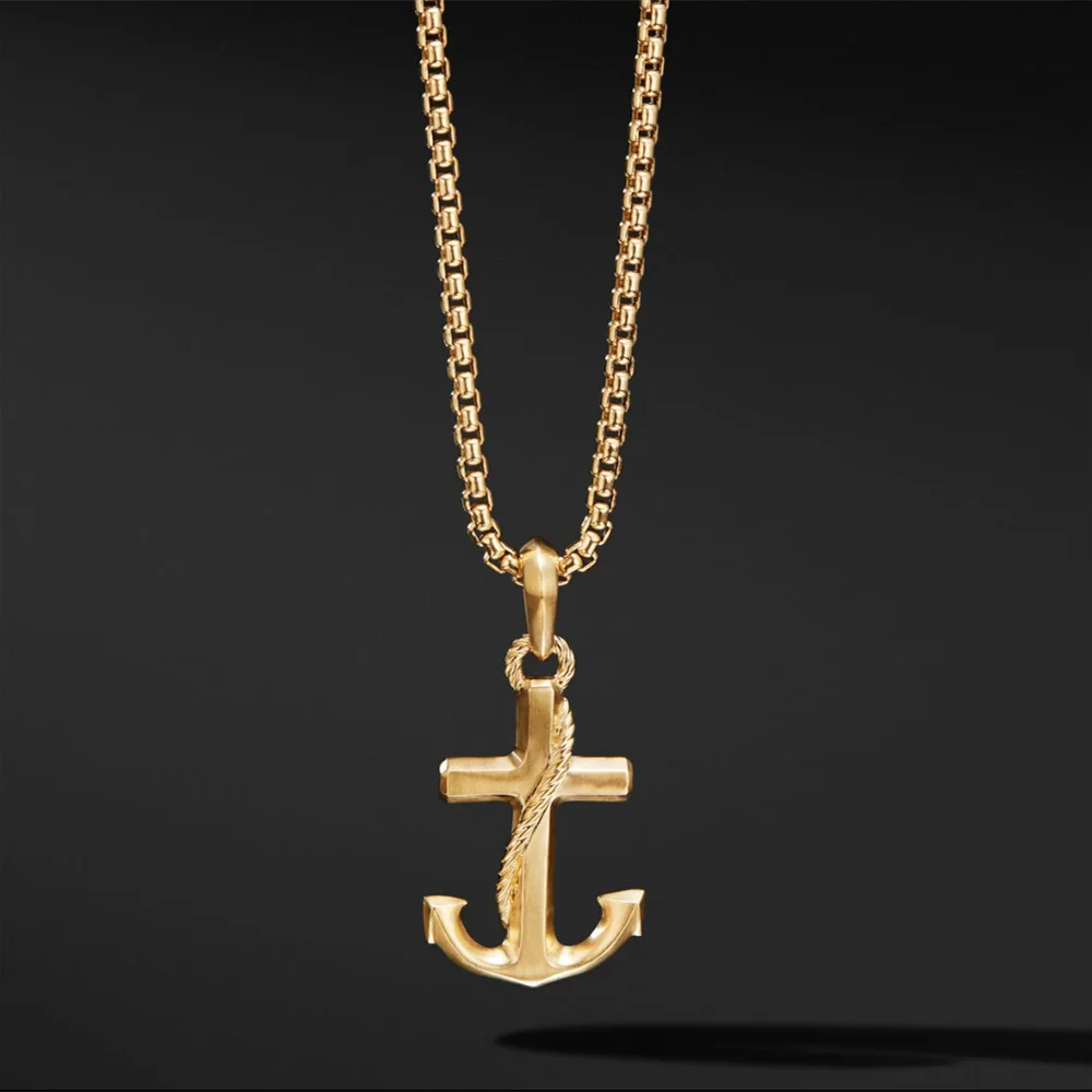 David Yurman 18K Yellow Gold Anchor Amulet Pendant Necklace Fine Jewerly Without Stone Good quality No Lose Color Free shipping
David Yurman 18K Yellow Gold Anchor Amulet Pendant Necklace Fine Jewerly Without Stone Good quality No Lose Color Free shipping