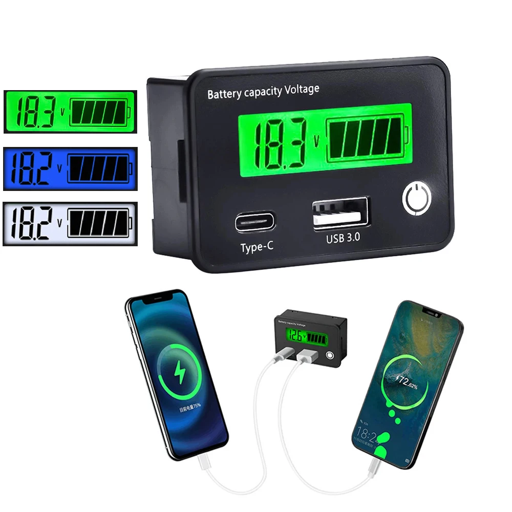DC 8-30 в USB Type-C свинцово-кислотный литиевый аккумулятор индикатор заряда автомобиля мотоцикла цифровой вольтметр тестер напряжения измерите...
DC 8-30 в USB Type-C свинцово-кислотный литиевый аккумулятор индикатор заряда автомобиля мотоцикла цифровой вольтметр тестер напряжения измерите...
