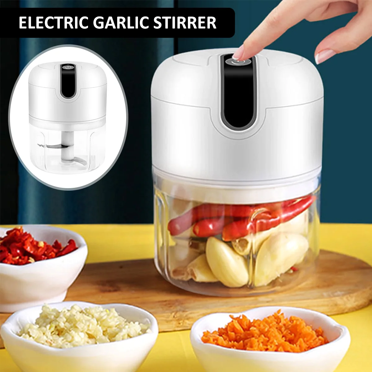 L Electric Garlic Masher 250ml 5V 800mAh Portable Small Garlic Chopper Rechargeable Electric Mini Chopper Reusable Garlic
L Electric Garlic Masher 250ml 5V 800mAh Portable Small Garlic Chopper Rechargeable Electric Mini Chopper Reusable Garlic