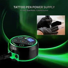 Aurora 2 Tattoo Power Supply Upgrade Digital LCD Power With Adaptor for Coil & Rotary Tattoo Gun Machines Dual Input Power