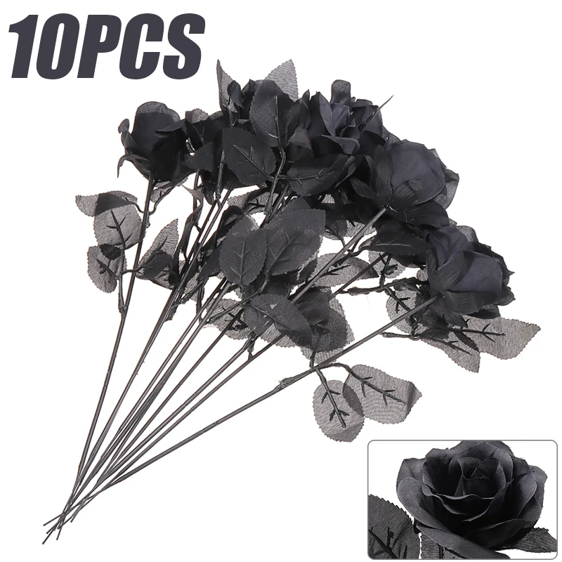 10/20pcs Artificial Silk Roses 8-9cm Flower Head Bouquet Decroative Simulation Relastic Black Flowers Home Halloween Decoration
10/20pcs Artificial Silk Roses 8-9cm Flower Head Bouquet Decroative Simulation Relastic Black Flowers Home Halloween Decoration