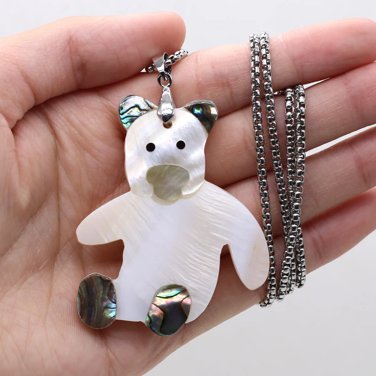 Fine Natural Shell Mother-of-pearl Pendants Necklace Cartoon Bear Good Quality for Women Necklace Jewelry Reiki Heal Gifts
Fine Natural Shell Mother-of-pearl Pendants Necklace Cartoon Bear Good Quality for Women Necklace Jewelry Reiki Heal Gifts