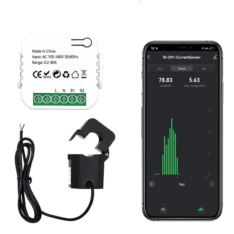 TUYA ZIGBEE ZIGBEE Energy Meter Automate Your Home 0.2A To 80A 100-240V AC 50/60Hz Smart Life Smart Energy Monitor
TUYA ZIGBEE ZIGBEE Energy Meter Automate Your Home 0.2A To 80A 100-240V AC 50/60Hz Smart Life Smart Energy Monitor