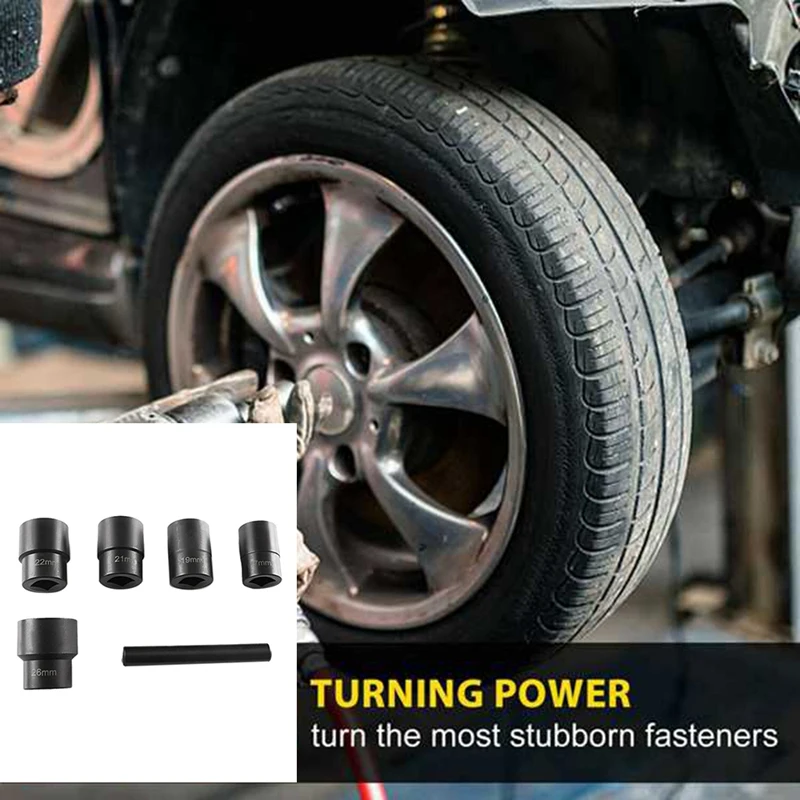 6Pcs 1/2 Inch Twist Socket 5 Damaged Worn Lug Nut Lock Remover Bolt Extractor Set
6Pcs 1/2 Inch Twist Socket 5 Damaged Worn Lug Nut Lock Remover Bolt Extractor Set