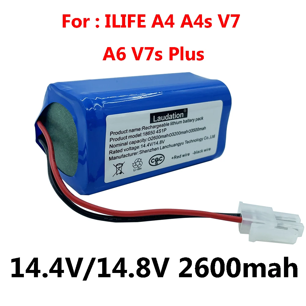 Laudation 18650 4S1P 14,4 V 2600mAh литий-ионный аккумулятор для ILIFE A4s, A4, A6, A9, V7, V7s, V7s Pro батареи
Laudation 18650 4S1P 14,4 V 2600mAh литий-ионный аккумулятор для ILIFE A4s, A4, A6, A9, V7, V7s, V7s Pro батареи