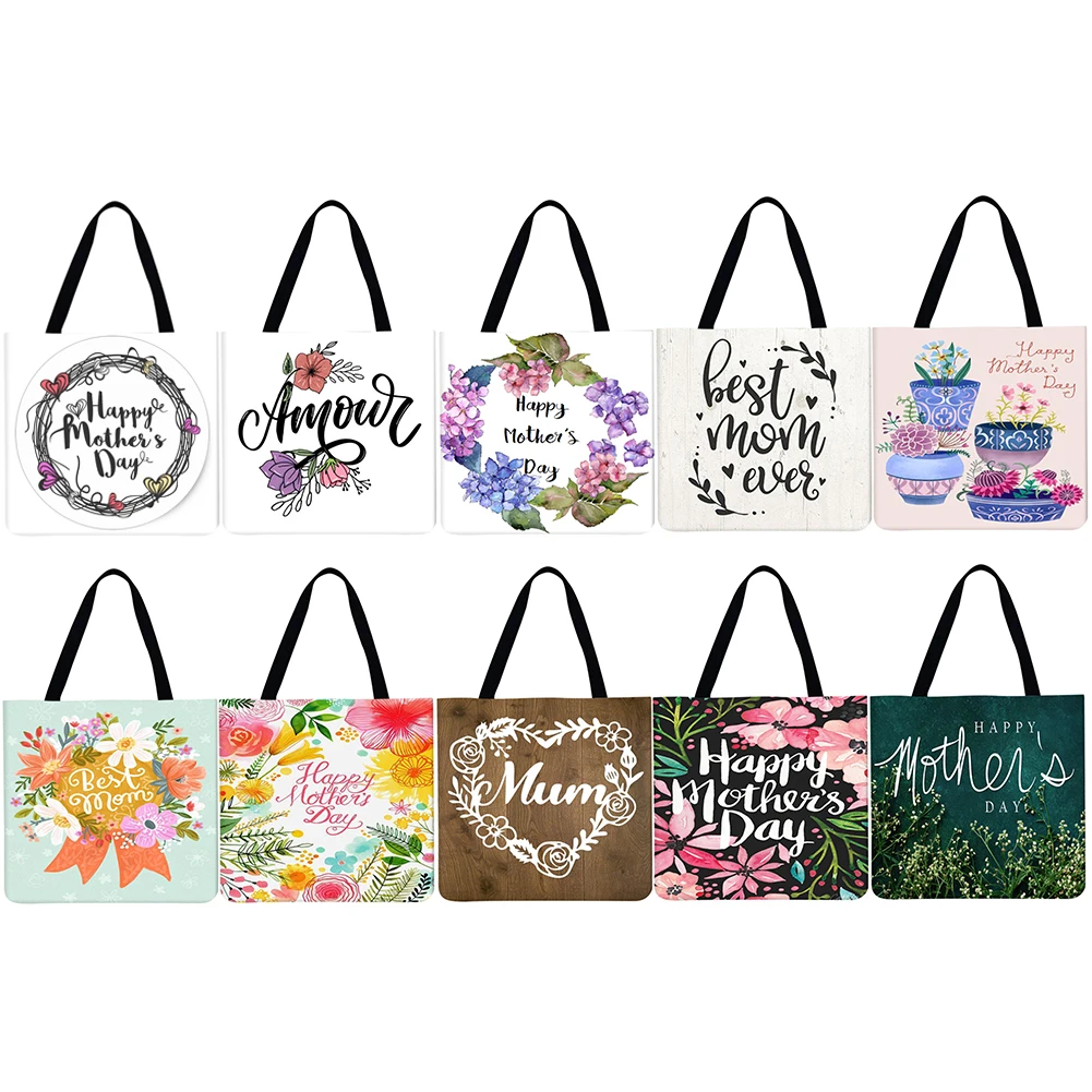 Mothers Day Printed Shoulder Shopping Bag Women Linen Reusable Large Capacity Tote Bag for Groceries Portable Handbags
Mothers Day Printed Shoulder Shopping Bag Women Linen Reusable Large Capacity Tote Bag for Groceries Portable Handbags